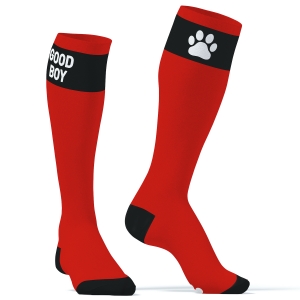 Kinky Puppy Socks Meias altas vermelhas Big Good Boy