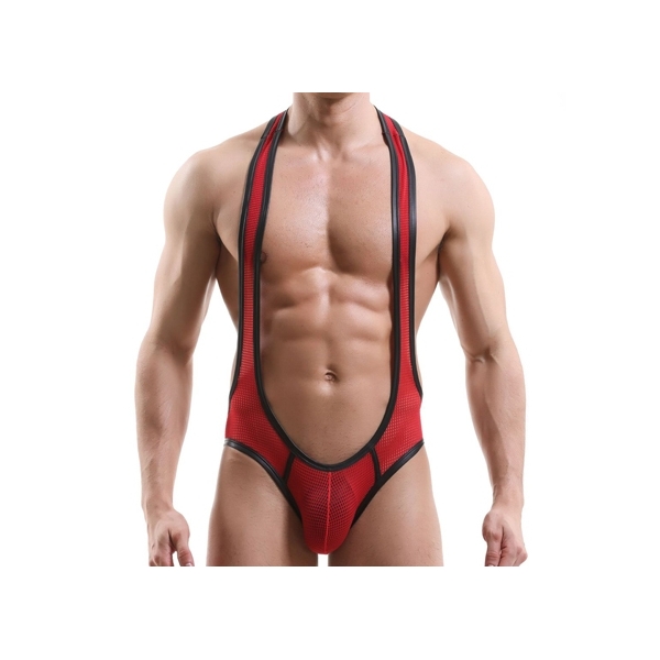 New Breathable Wrestling Bodysuit For Men RED