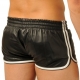 Fist leather shorts Black-White