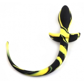 Plug Dog Tail 7.5 x 3.1cm Black-Yellow