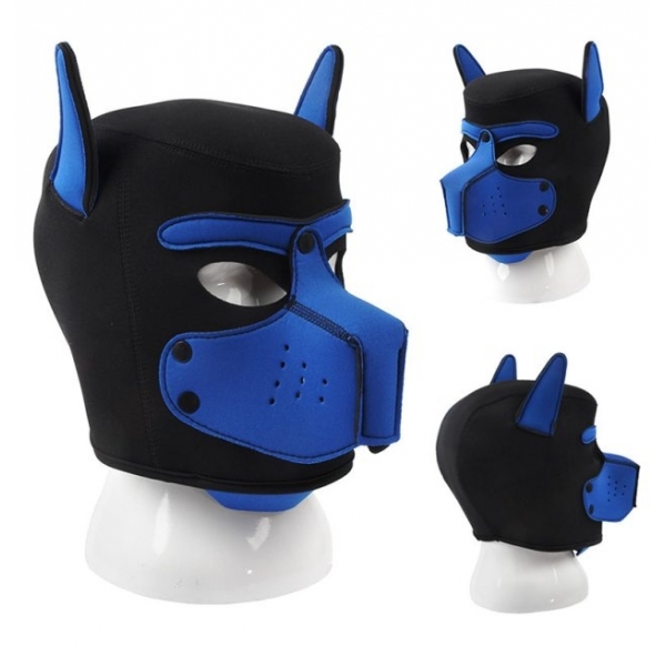 Camouflage Dog Bondage Hood BLUE