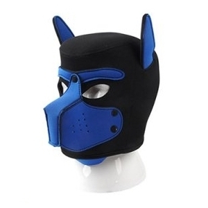 Kinky Puppy Masque Puppy Néoprène Dog On Noir-Bleu