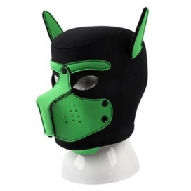 Máscara de neopreno Cachorro Perro En Negro-Verde