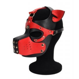 Kinky Puppy Ixo Maschera per cuccioli di cane nero-rosso