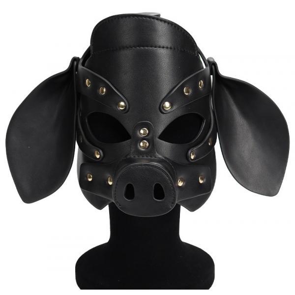 Pig Bondage Hood BLACK