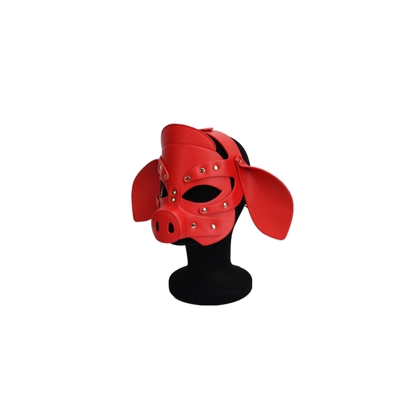 Pig Bondage Hood RED