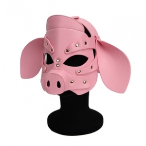 Kinky Puppy Pig Bondage Hood PINK