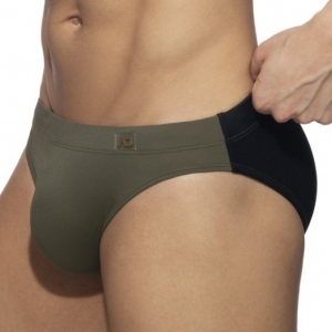 Addicted Bicolor Swim Briefs Kaki-Black