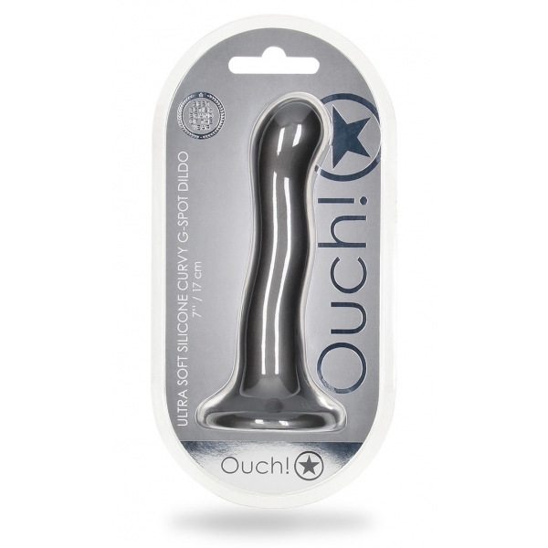 Plug Curvy G-Spot 17 x 3,5 cm Grigio