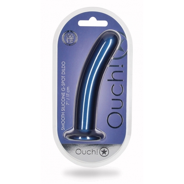 Plug liscio G-Spot L 17 x 3,5 cm Blu