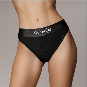 Ouch! Mutandine vibranti Strap-On Hipster Nero