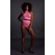 Fluo Pink Bustier and Mesh Panty Set