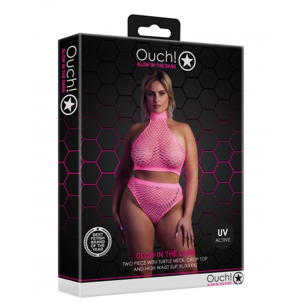 Fluoroze Bustier en Mesh Panty Set