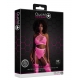 Fluorescent Pink 2-Piece Bustier and Suspender Belt Set