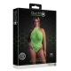 Fluo Green Halter Net Bodysuit