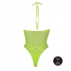 Fluo Green Halter Net Bodysuit