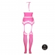 Neckholder-Bustier und Strapsgürtel 2-teilig Fluoreszierendes Pink