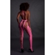 Fluorescent Pink Mesh and Halter Jumpsuit