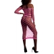 Fluorescent pink bustier and off-the-shoulder net dress