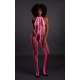 Fluorescent Pink Mesh and Halter Jumpsuit