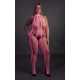 Fluorescent Pink Mesh and Halter Jumpsuit