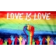 Drapeau Peace Love is Love 90 x 150cm