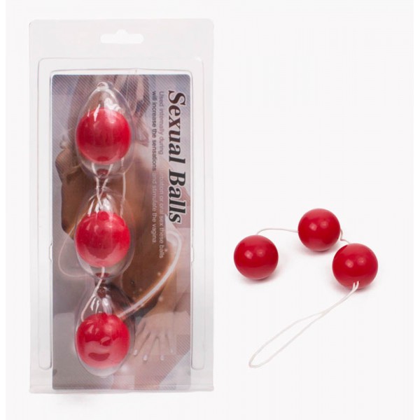 Triple Geisha Balls Vermelho 3,5 cm