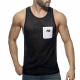 Mesh Pocket Contrast Tank Top Black-White