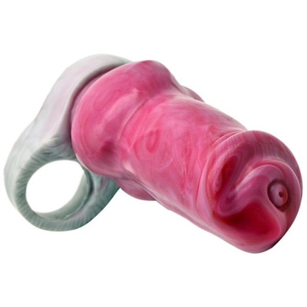 Funda para pene de perro Yorky 17 x 6cm Rosa-Gris