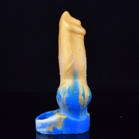 ExtendMyDick Dog Yorky penis sheath 17 x 6cm Blue-Yellow