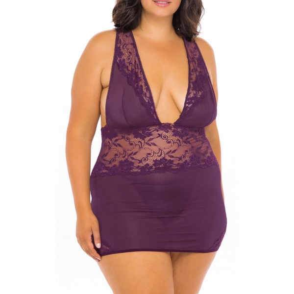 MIRABELLE Púrpura Babydoll Talla Grande