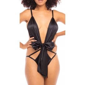 AMBRA DEEP PLUNGING TEDDY WITH CAGE BACK AND HEART CHARM DETAIL