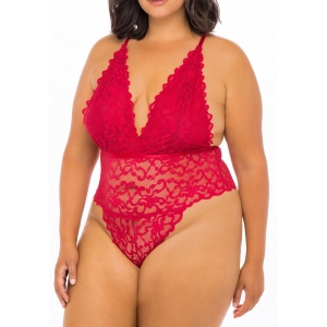 Oh Là Là Chéri Body Jeana Rouge Grande Taille