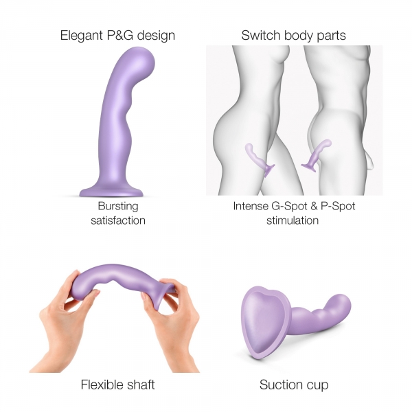 Plug de Silicone P&G Strap-On-Me M 15 x 3,6cm Roxo