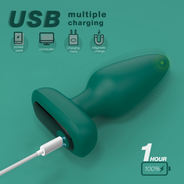 Plug vibrante in silicone Visual 10 x 4,2 cm Verde