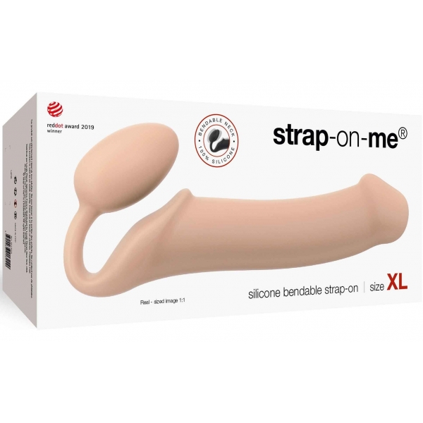 Consolador + plug Strap-On-Me Bendable XL 16 x 4,5cm Vainilla