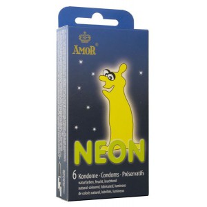 Amor Neon Phosphorescent Condoms x6