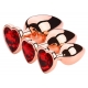 Rose Gold Anal Plug With Heart Diamond RED S