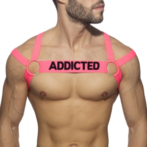 AD Fetish Neon Multi Band Pink elastic harness