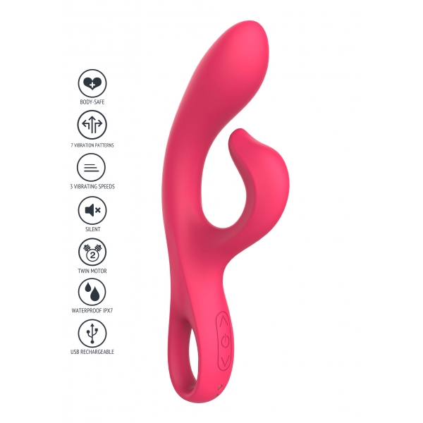 Vibro Konijn Eindeloos Orgasme 22cm Fuchsia