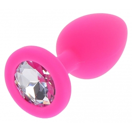 Jewelry plug Diamond Booty S 6 x 2.8cm Pink