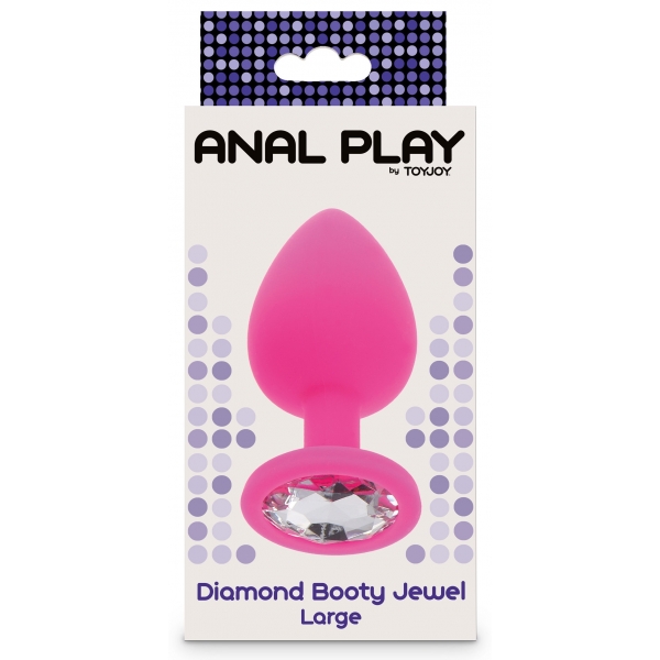 Plug Bijou Diamond Booty L 9 x 4 cm Rose