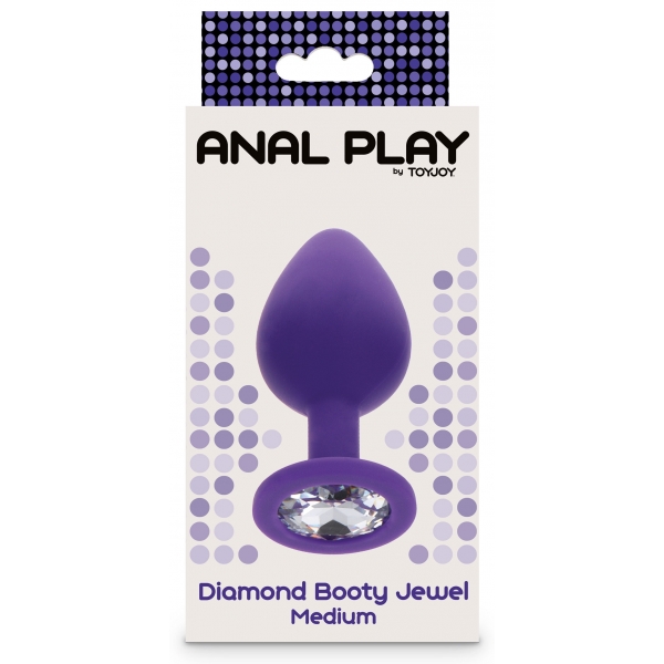 Plug Bijou Diamant Booty M 7 x 3,5cm Violet