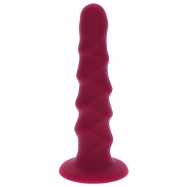 Ribbed Dong 6 Inch Red