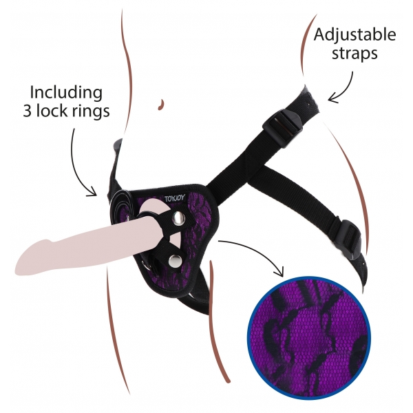 Strap-On Lace Harness Purple