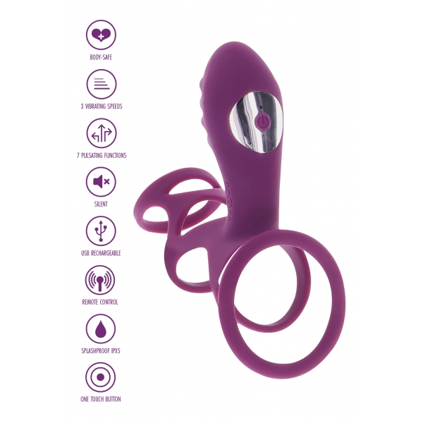 Vibrierende Penishülle Halo Halo C-Ring Happiness 7cm Violett