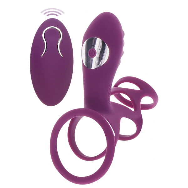 Vibrating penis case Halo Halo C-Ring Happiness 7cm Purple