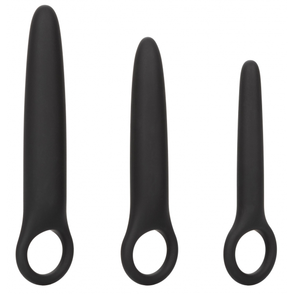 Set di 3 tappi in silicone Dilatro Trio Boundless Nero