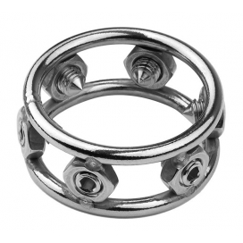 MenSteel Cock Rings with 6 Spikes - Heavy