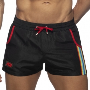 Addicted Rainbow Tape swim shorts Black